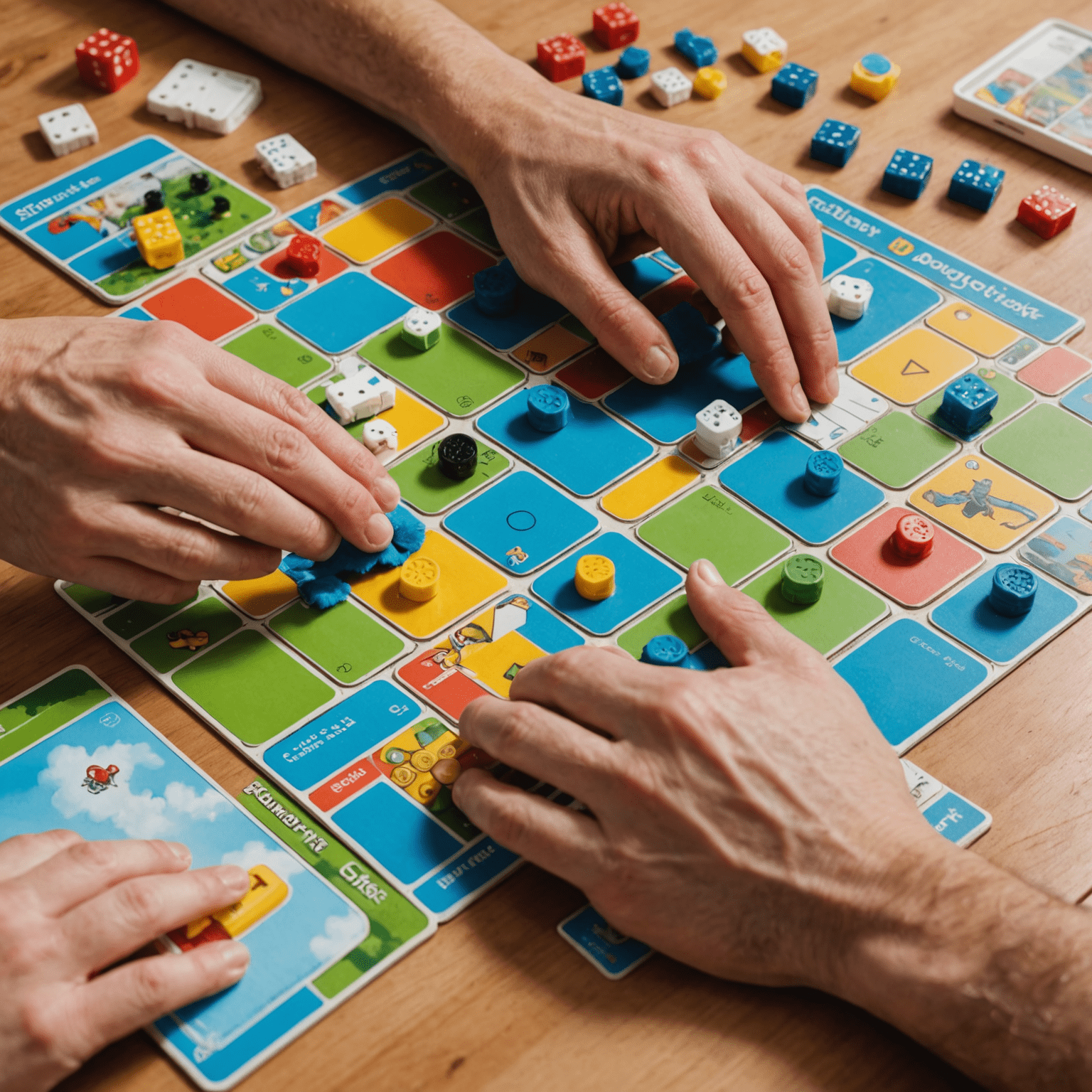 Demonstrasi langkah-langkah membersihkan permainan papan, menunjukkan tangan menggunakan kain mikrofiber dan sikat gigi lembut pada berbagai komponen permainan
