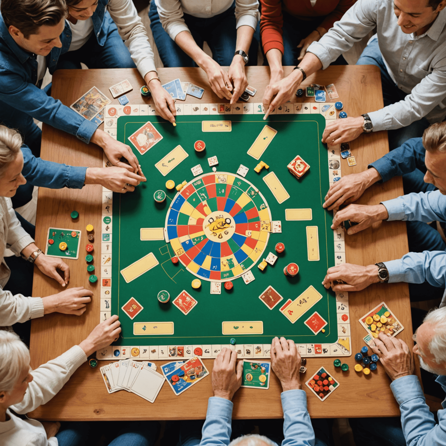 Orang-orang bermain papan permainan dengan hati-hati, menggunakan alas meja dan menangani komponen dengan lembut